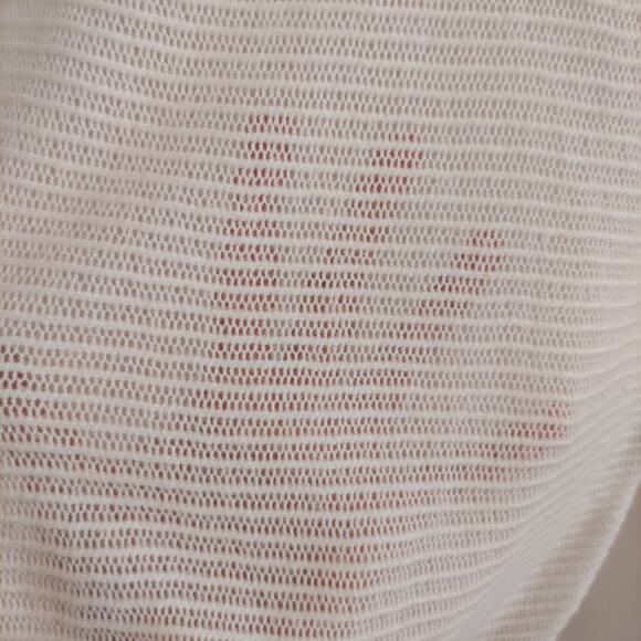 Express Women's Medium White Sheer Knit Sweater Pullover Dolman Batwing - Picture 3 of 6